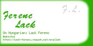 ferenc lack business card